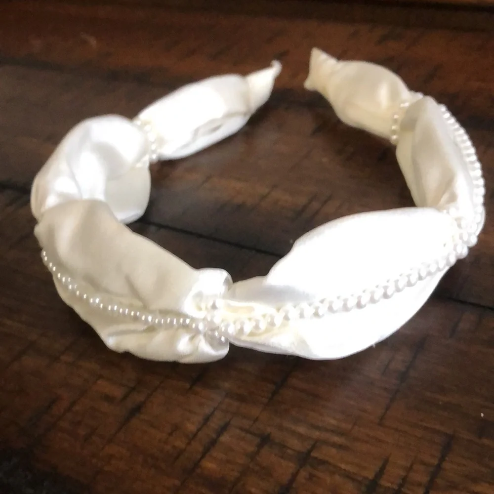 Cream Headbands with Pearls